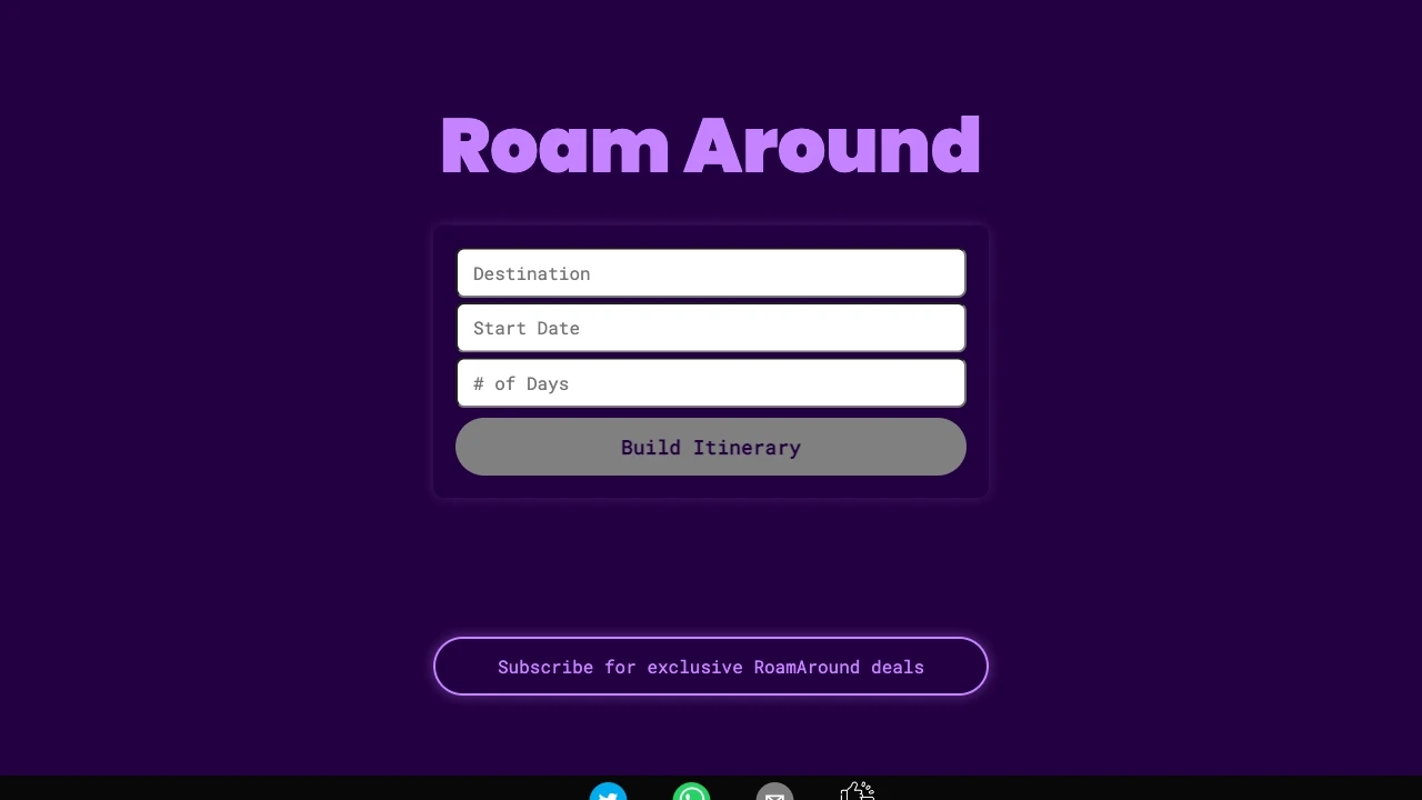 Roam Around website preview