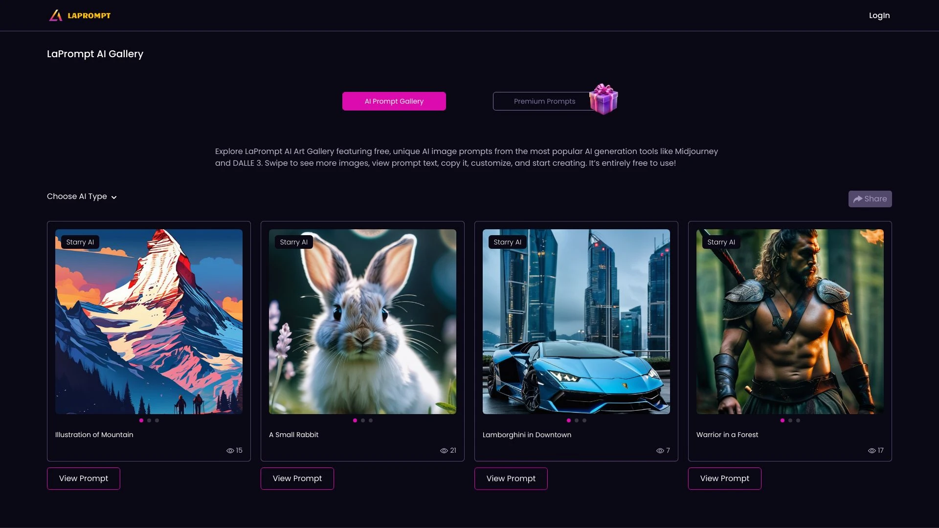 LaPrompt website preview