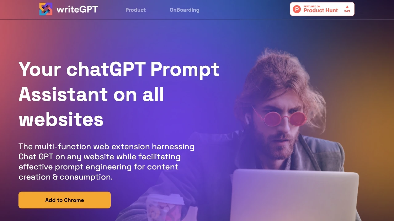 writeGPT - OpenAI's GPT prompt assistant website preview