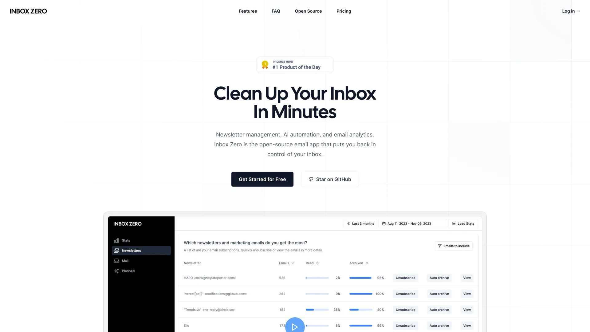 Inbox Zero website preview