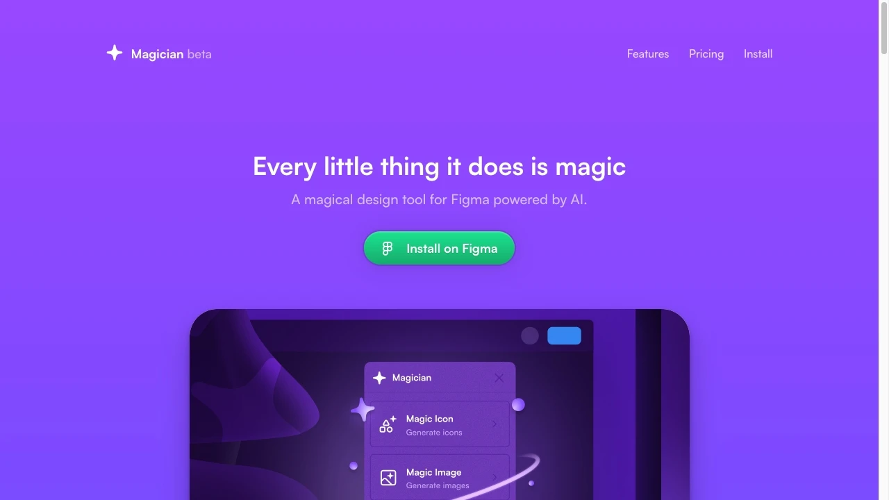 Magician for Figma website preview