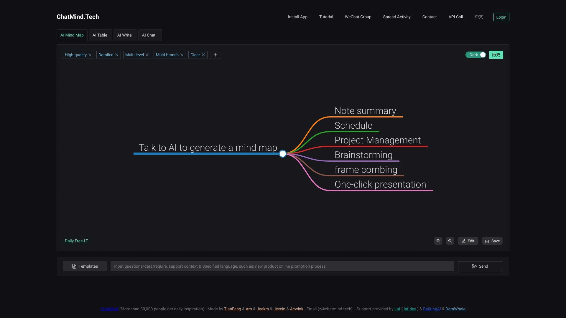 Chatmind AI Mind Mapping & Brainstorming website preview