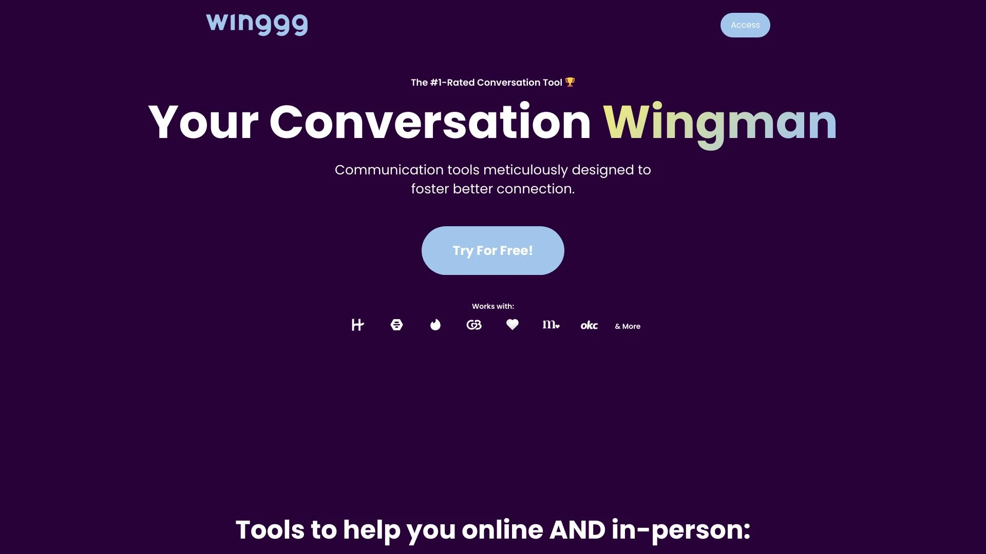 Winggg website preview