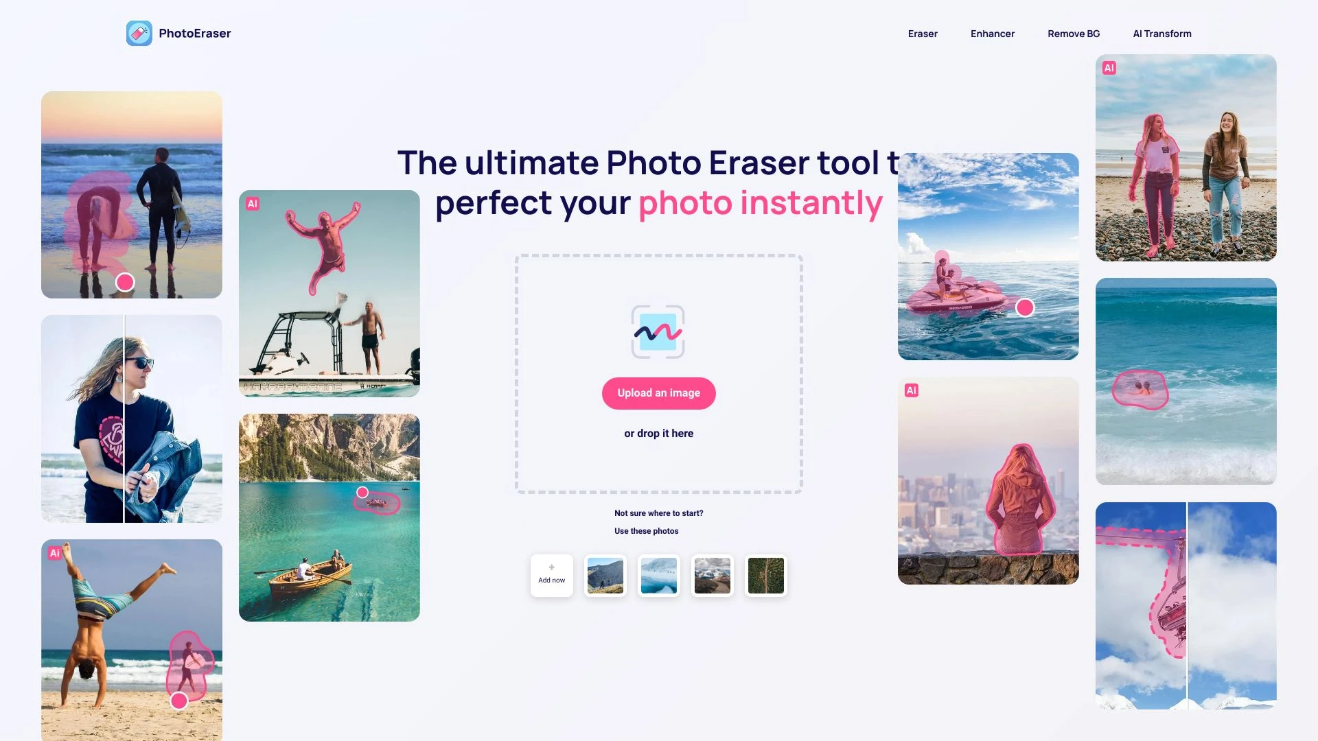 Photo Eraser website preview