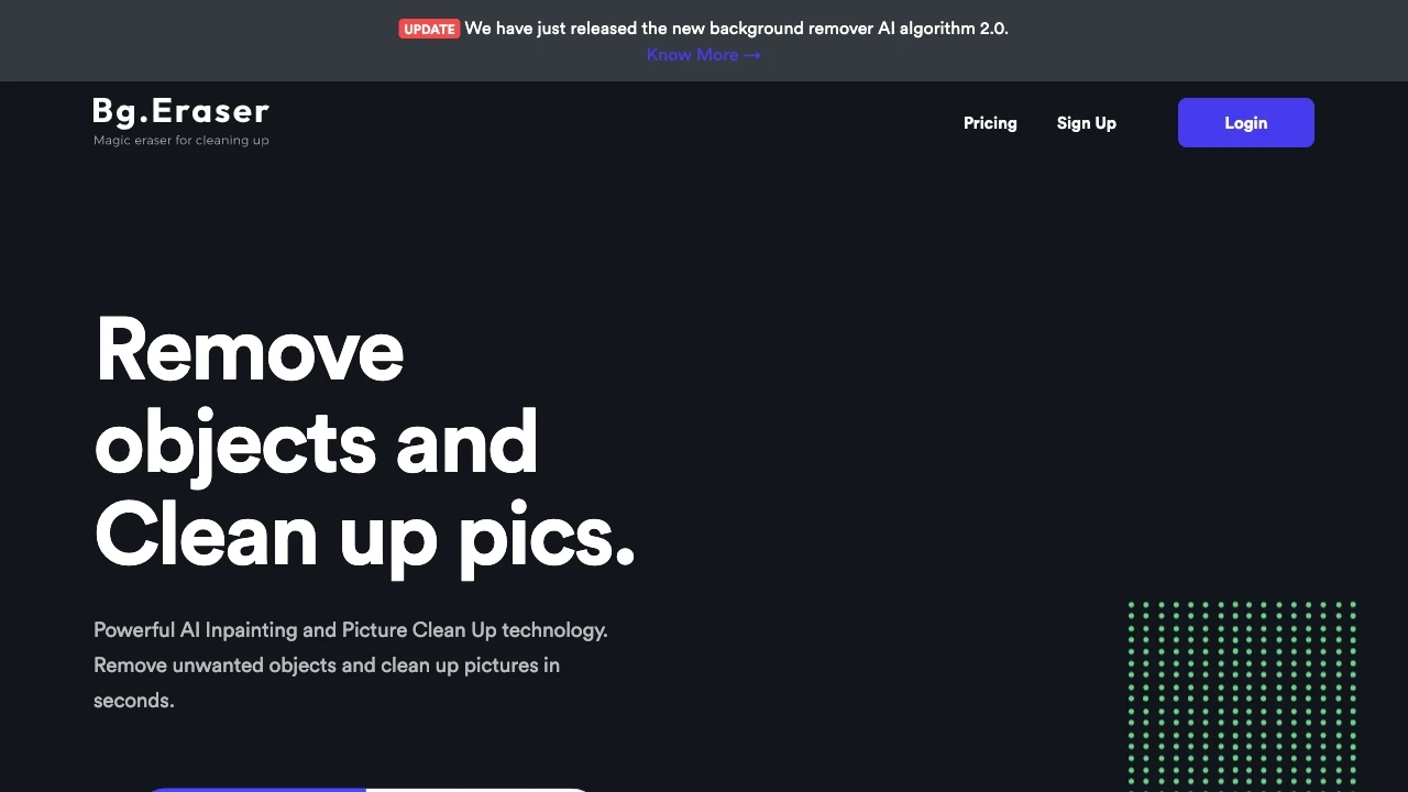 Bg Eraser website preview