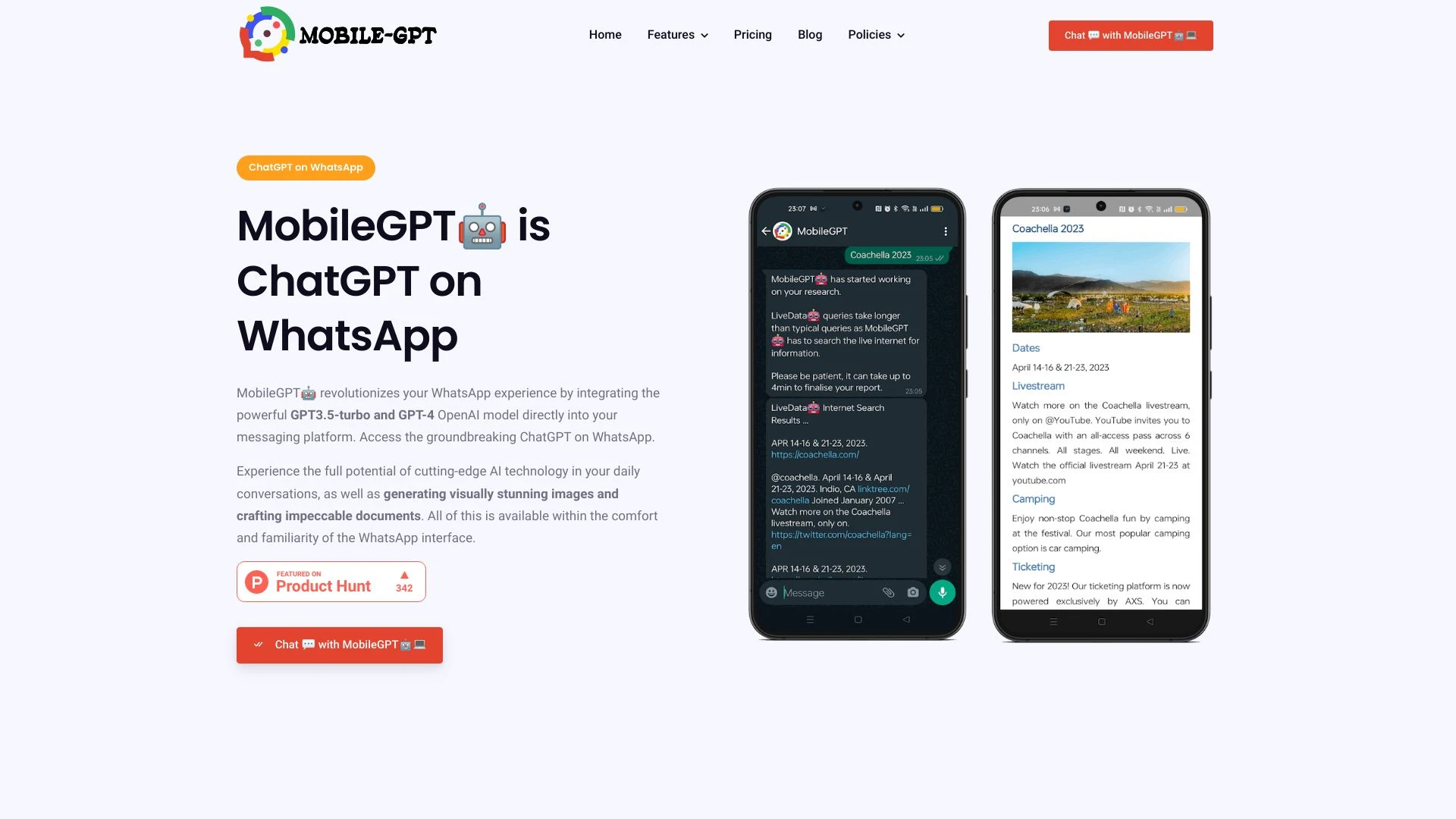 MobileGPT website preview