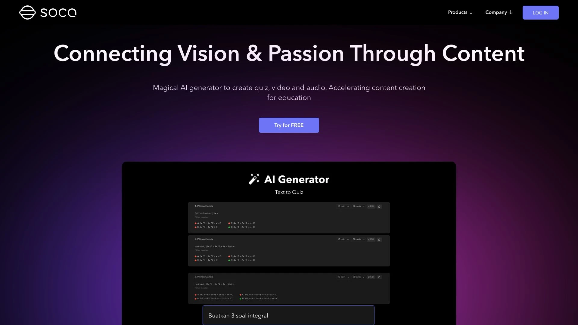 CreativAI website preview