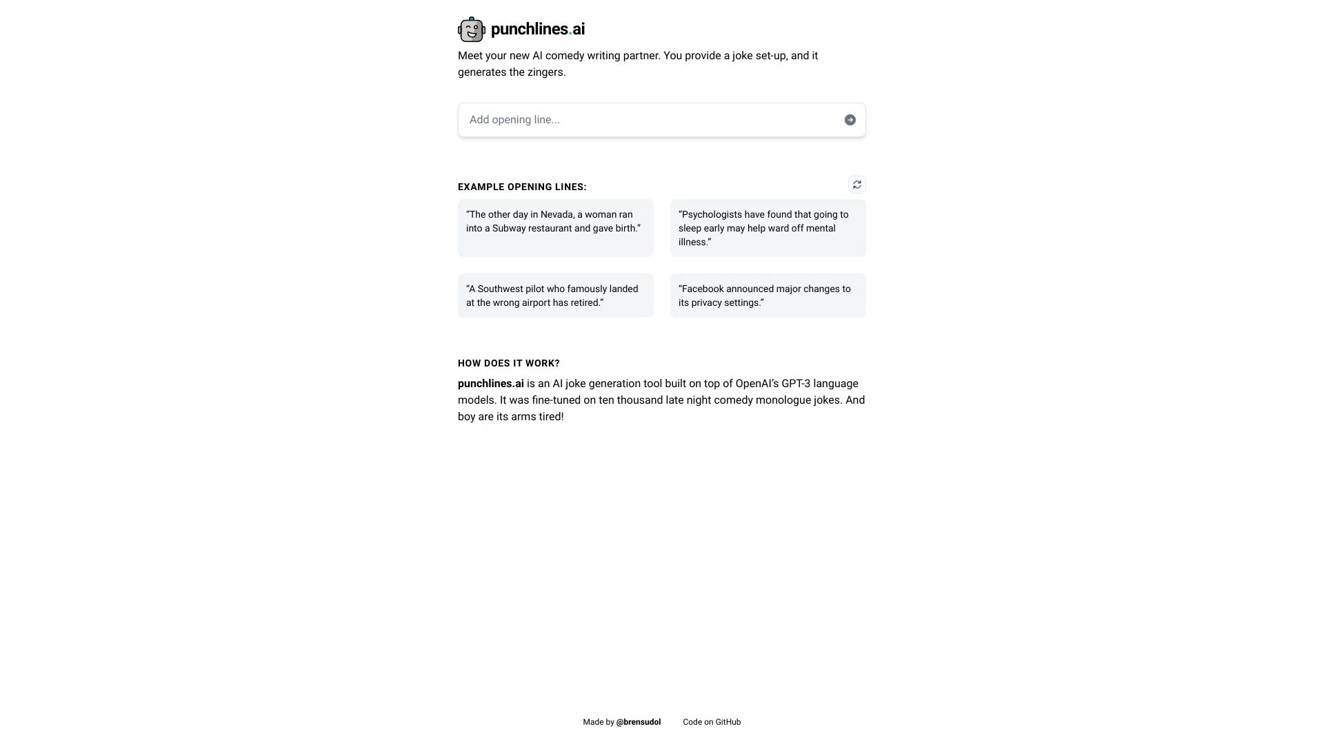 punchlines.ai website preview