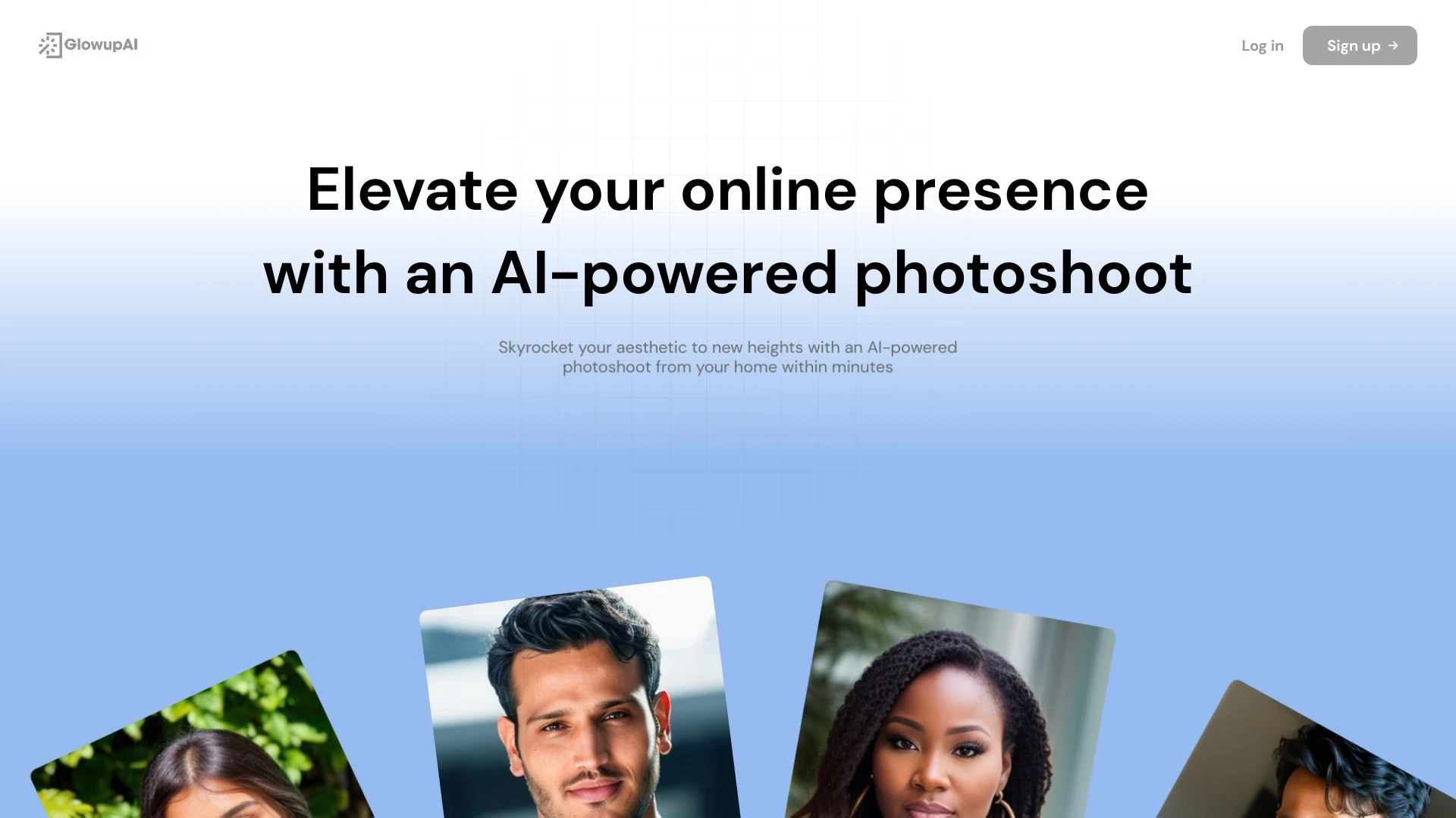 Glowup AI website preview