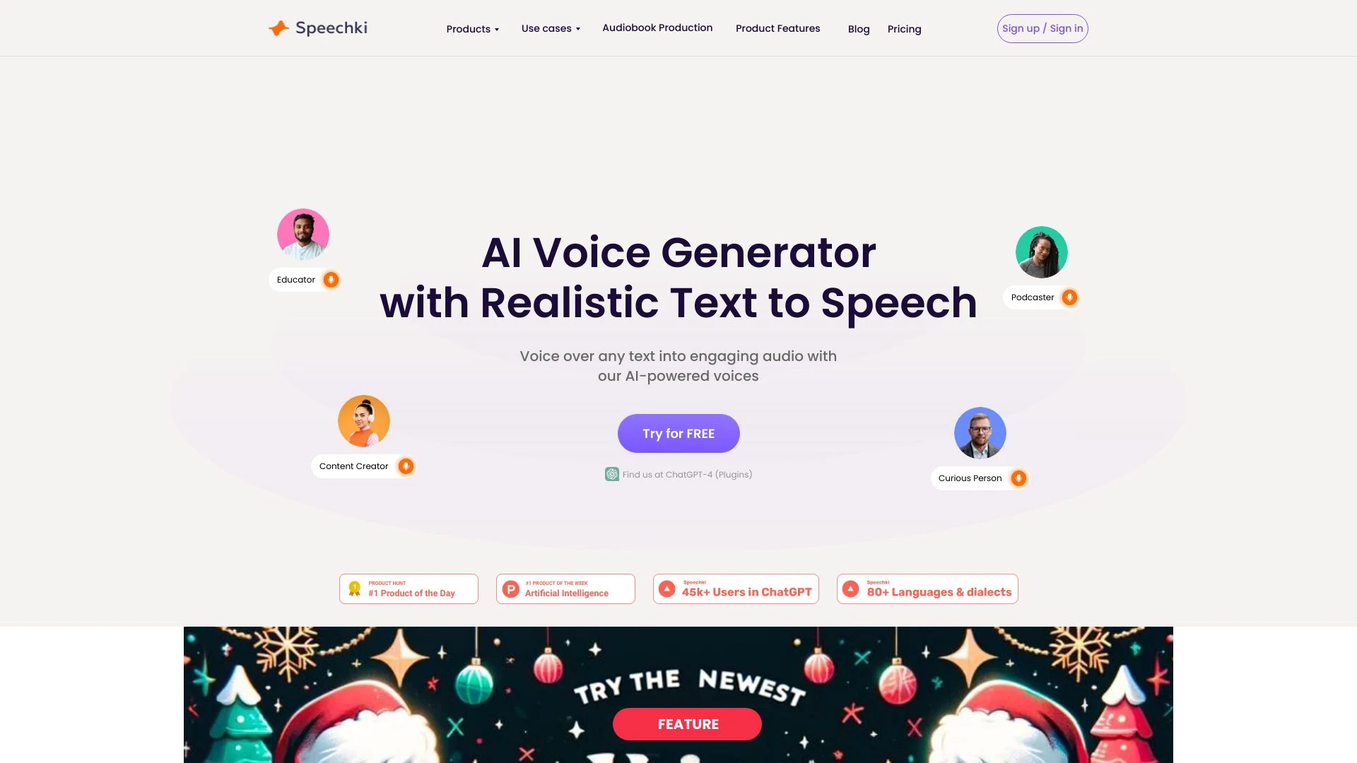 Speechki website preview