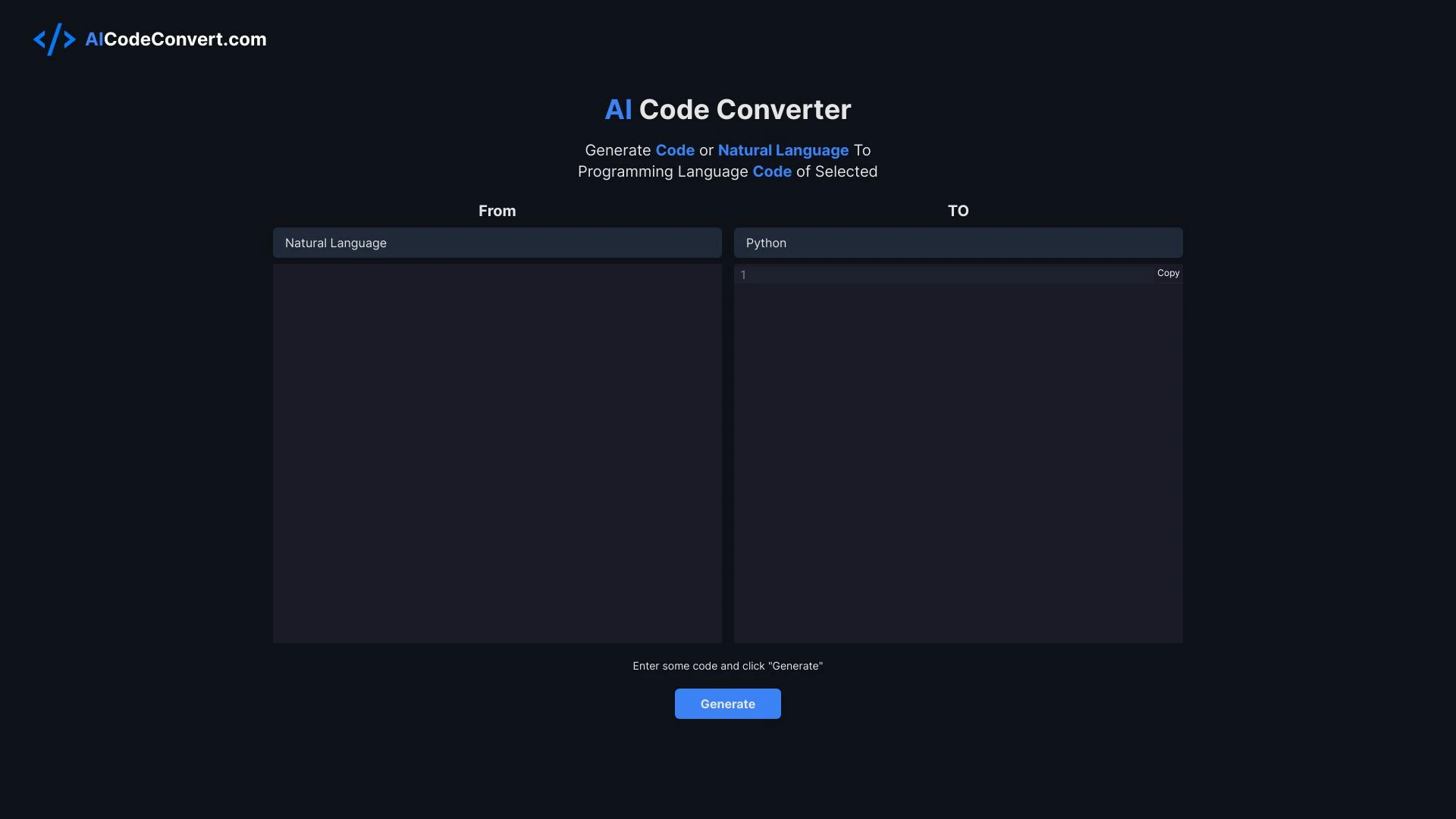 AICodeConvert website preview