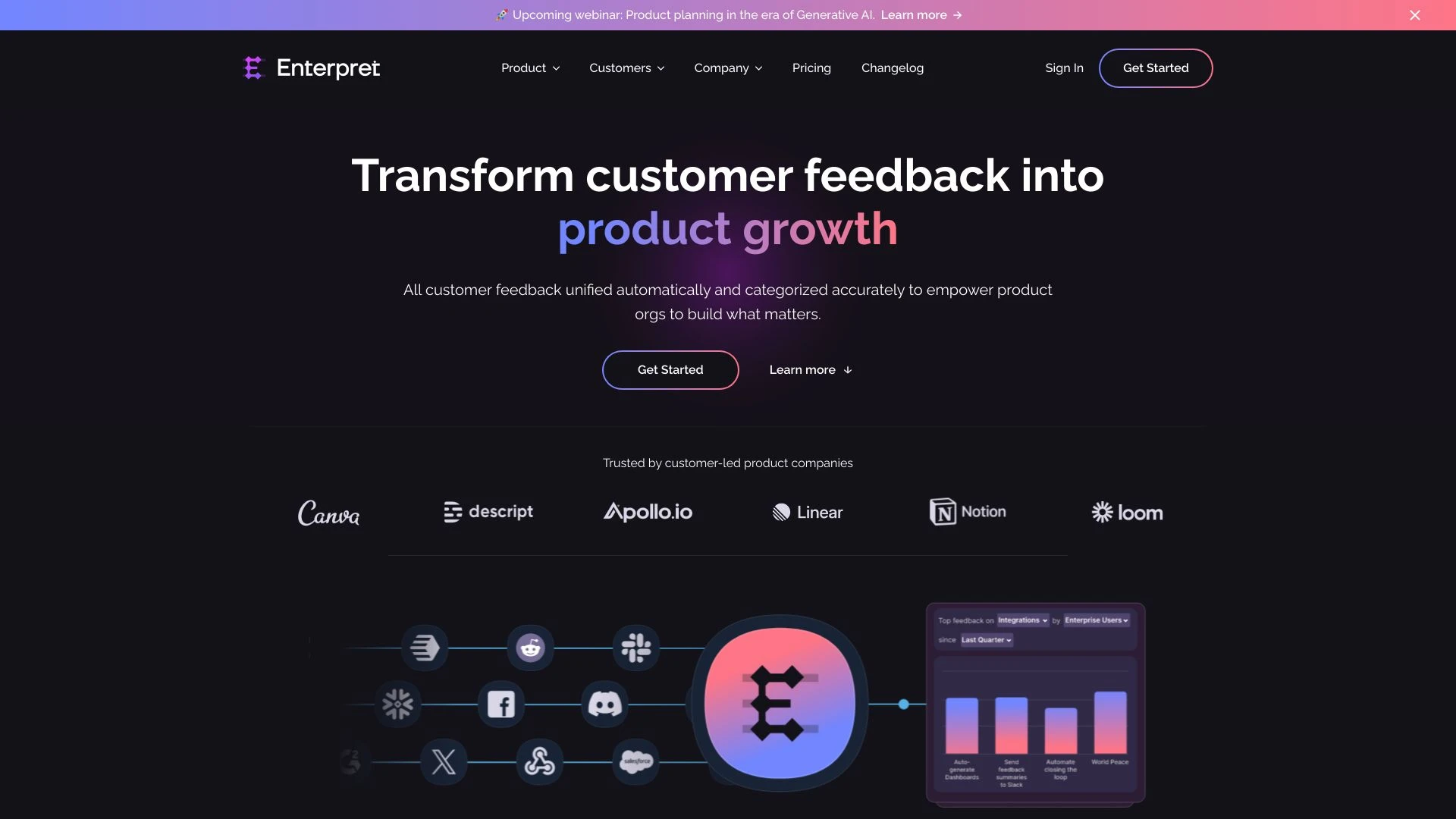 Enterpret website preview