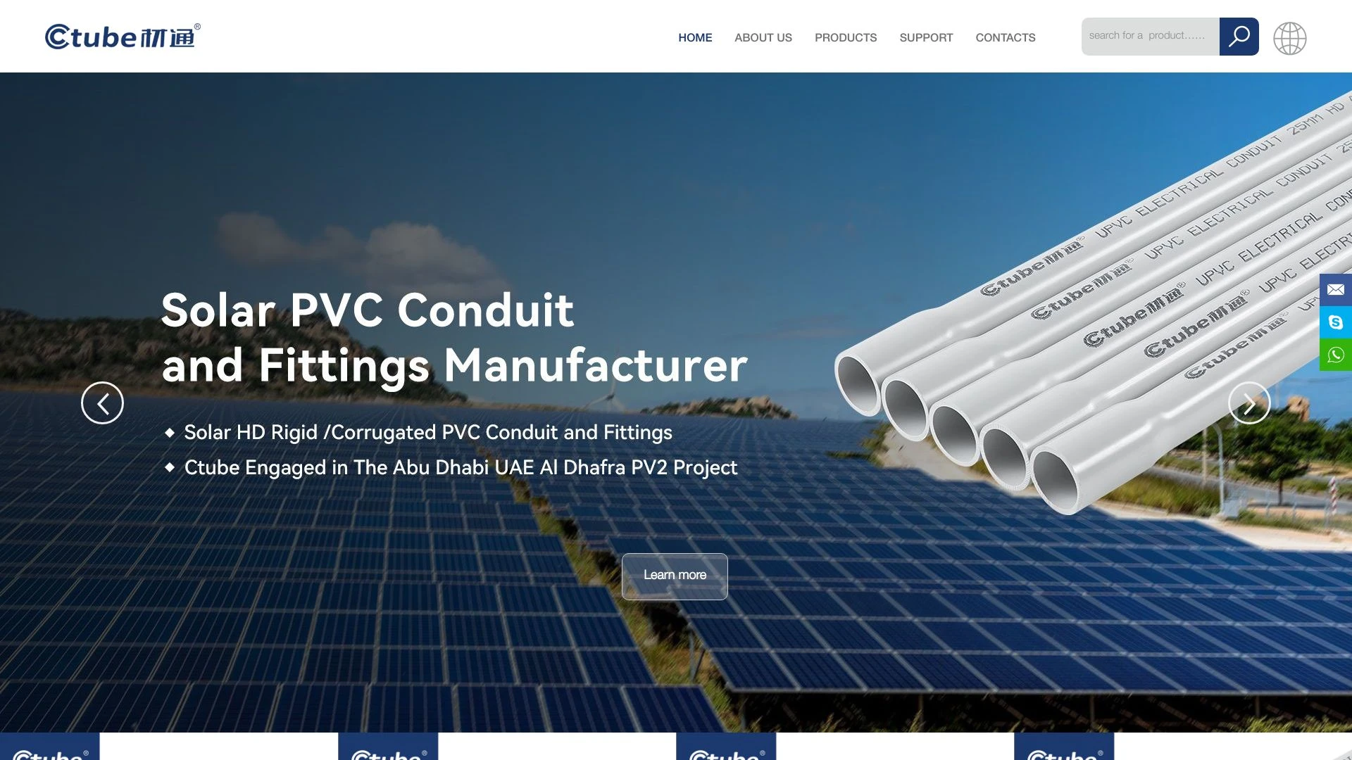 Ctube | Professional PVC Conduit Pipe Manufacturer and Supplier website preview