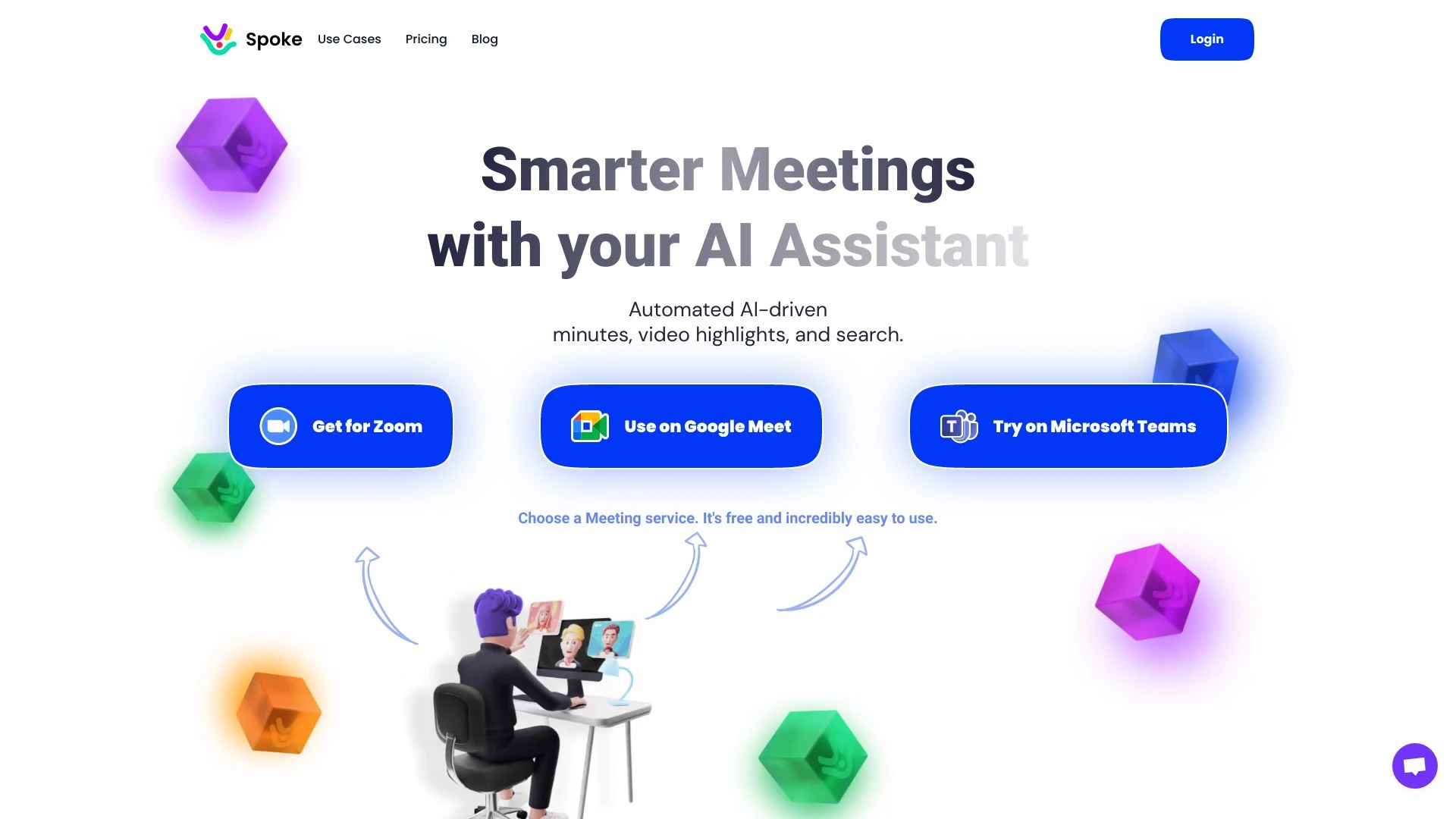 Spoke - Instant AI Meeting Reports website preview