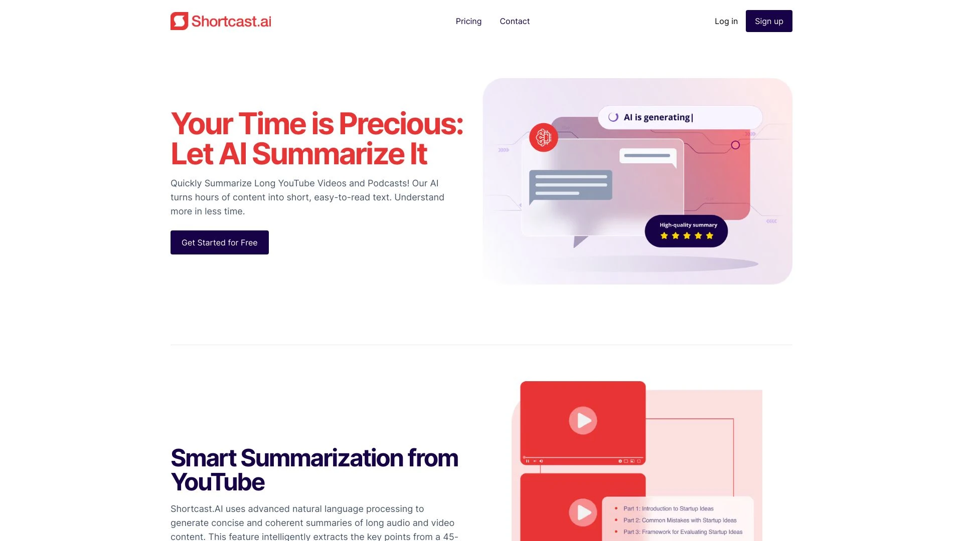 Shortcast.AI website preview